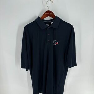 Cutter &‎ Buck Dry Tec NFL Houston Texans Football Polo Shirt Navy Blue Size XL